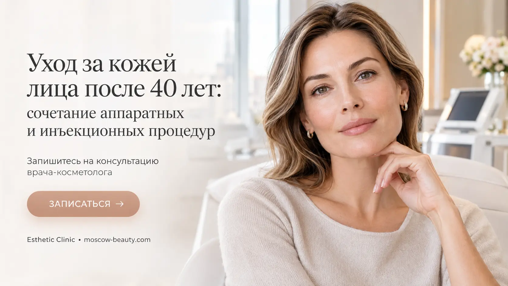 Уход за кожей лица после 40 лет: сочетание аппаратных и инъекционных процедур — Esthetic Clinic Москва